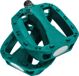 Педали пластиковые KMS 603-14 резьба 1/2" с шариковыми подшипниками зеленый